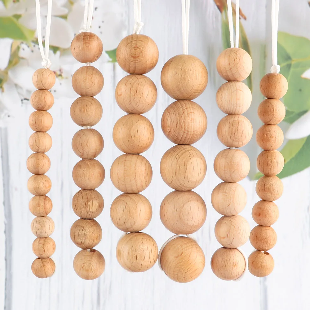 50-100pcs/Lot 10MM 12MM 14MM 15MM 18MM 20MM Natural Beech Wood Round Beads Spacer Beads DIY For Jeweley Making Accessories