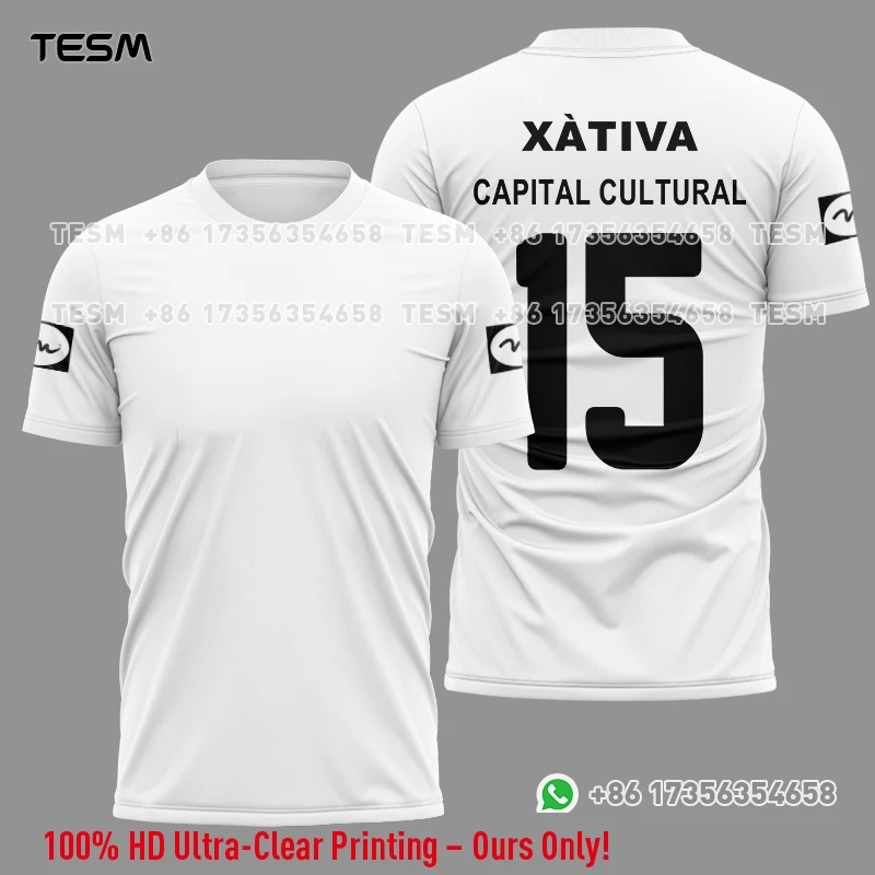 TESM Camiseta deportiva unisex de tela cómoda y transpirable para padres e hijos, camiseta de entrenamiento en equipo, estampada, informal, holgada, de manga corta