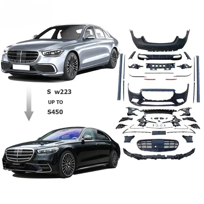 

2021 2022 Year S450 Body Kit for Mercedes-Benz S Class W223 Upgrade To S450 S500 Sport Style Car Tuning Facelift