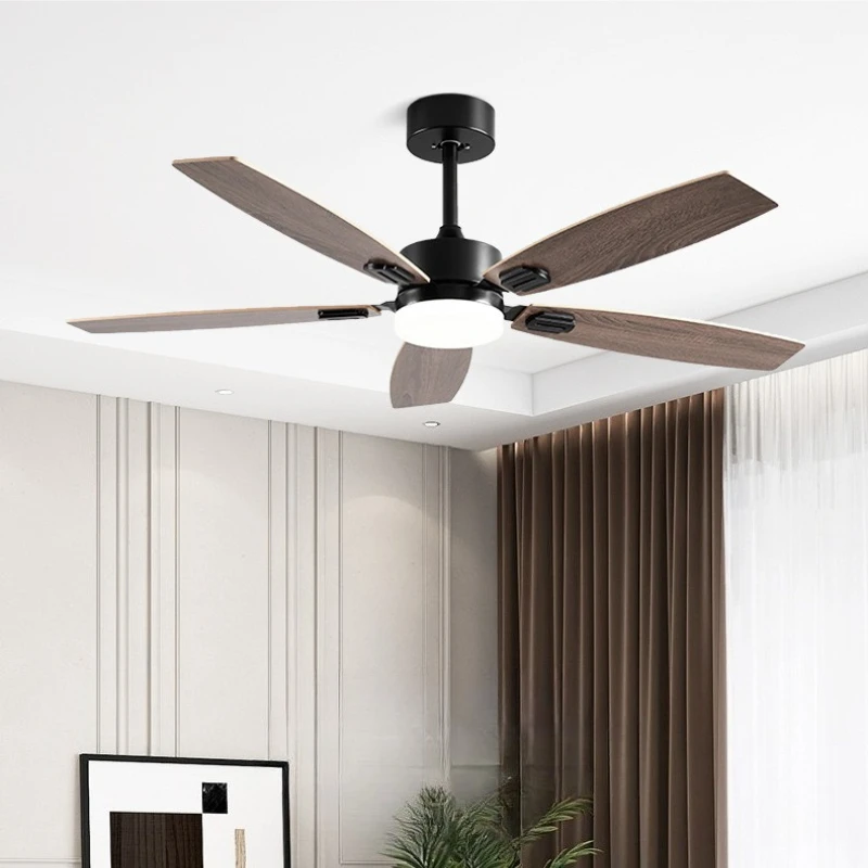 French Retro Ceiling Fan Lights Intelligent Variable Frequency Restaurant Foyer Ceiling Fan Lamps Nordic Minimalist Electric Fan