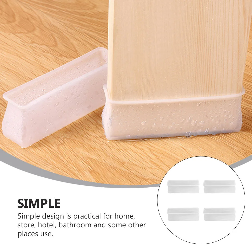 

4Pcs Bed Foot Mat Square Shaped Furniture Protector Anti-Slip Durable Vibration Reduction Quiet Home Environment