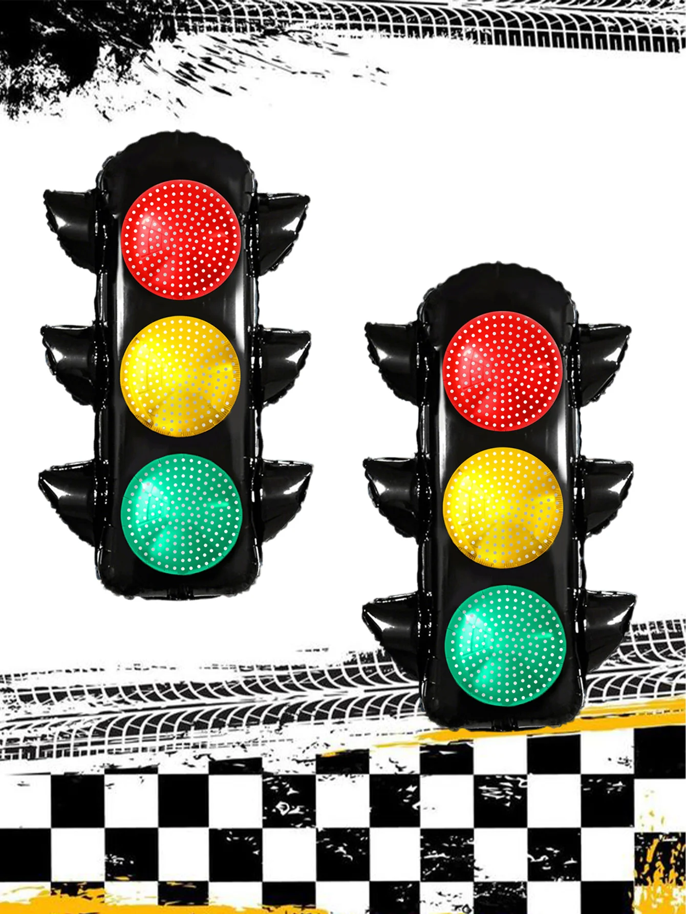 Globo de semáforo de 1/2 Uds., forma de semáforo, adecuado para decoración de fiestas temáticas, decoración de cumpleaños de carreras, tema de tráfico