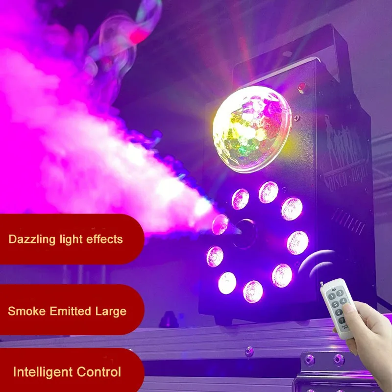 Mingjie 700 واط آلة لصنع الدخان ديسكو الكرة التحكم عن بعد مبيد 3in1 LED RGB المرحلة الإضاءة المهنية آلة الضباب DJ ديسكو الطرف