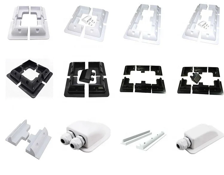 ขายึดแผงโซลาร์เซลล์แบบ 6 ชิ้น ผลิตจากพลาสติกป้องกันรังสียูวี สำหรับรถบ้าน OEM