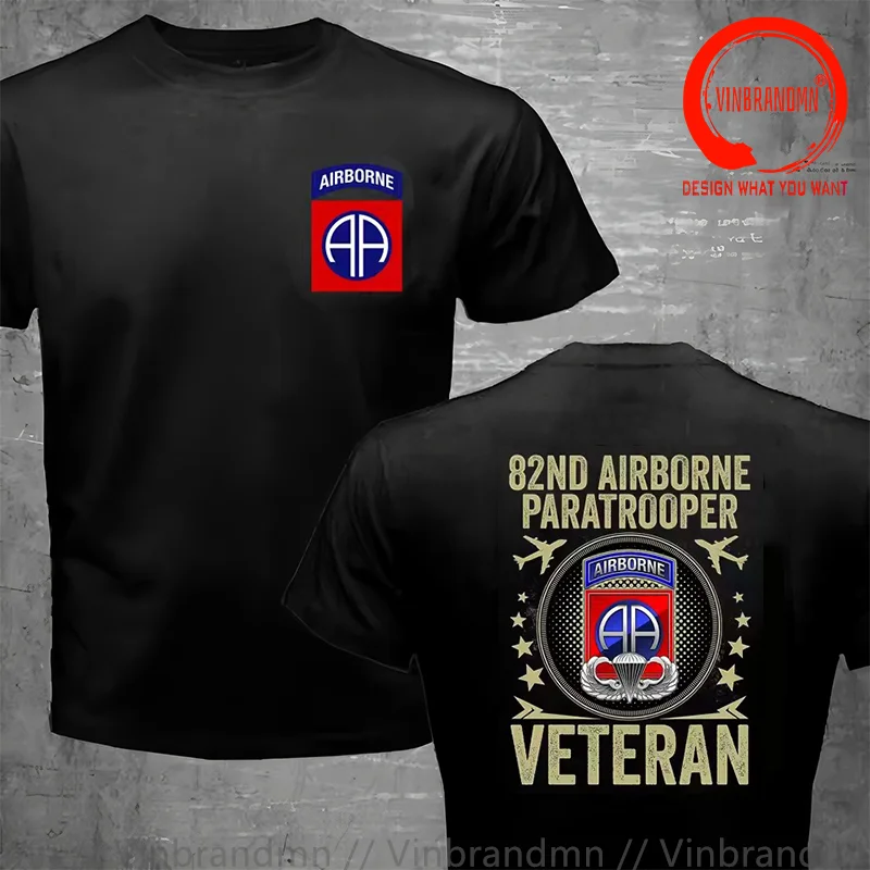 US Army 82nd Airborne T Shirt Men Fashion T-Shirt Trendy Casual Clothes Summer tshirt Hip Hop Sportswear Street Tops Tee Shirt