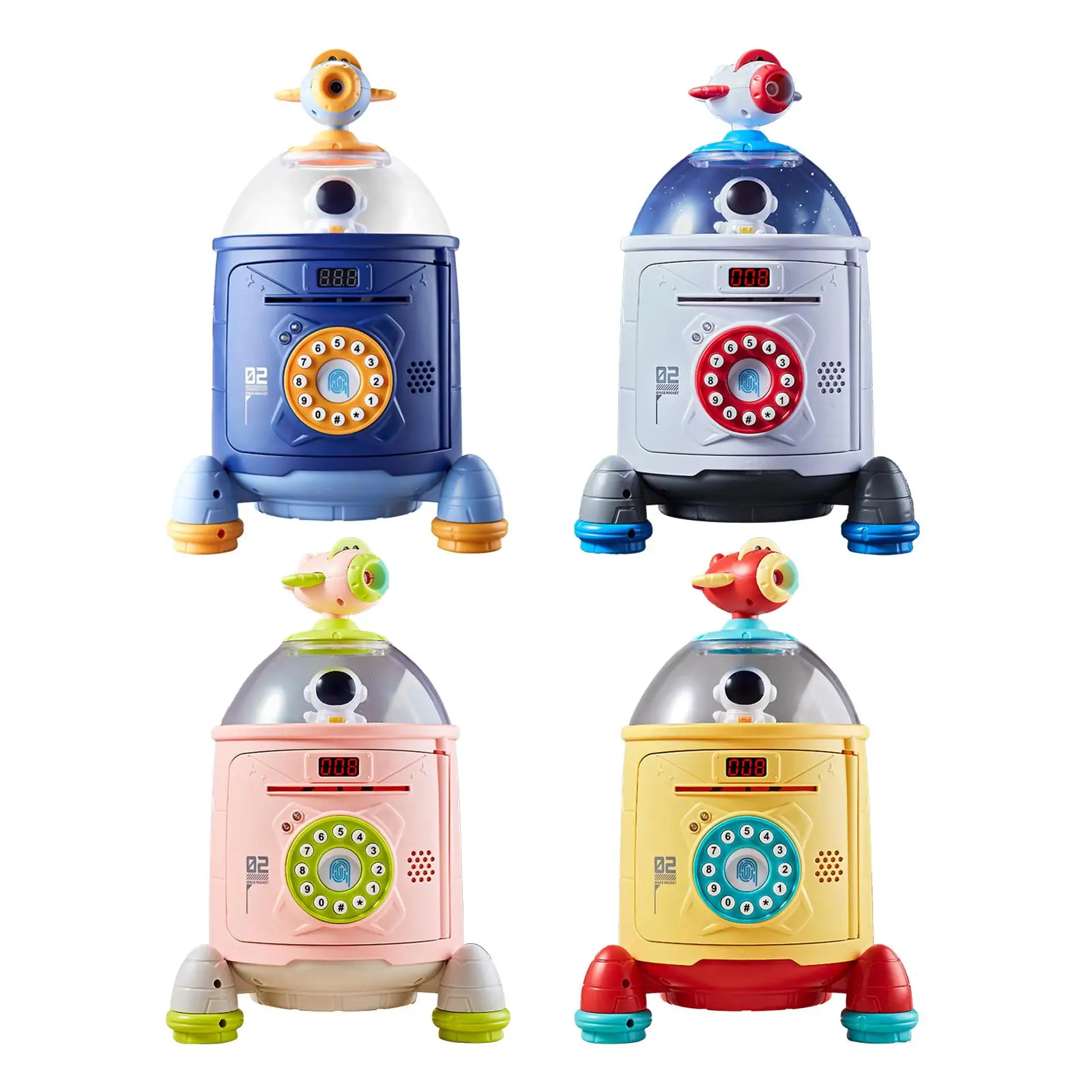 

Rocket Piggy Bank Electronic Piggy Bank with Password and Fingerprint Recognition Money Box for Teens Girls Boys Age 2+ Kids