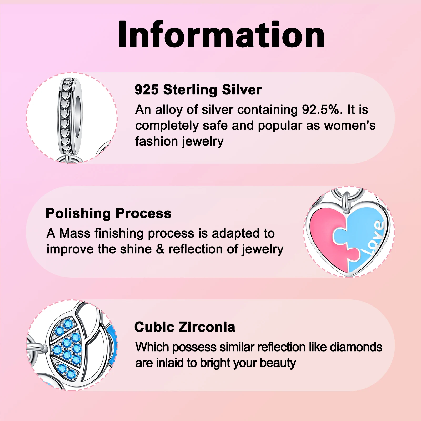 925 فضة Charms للنساء ، DIY بها بنفسك مجوهرات هدية ، قلادة ملونة ، تناسب الأصلي باندورا أساور ، الفتيان والفتيات ، الحب