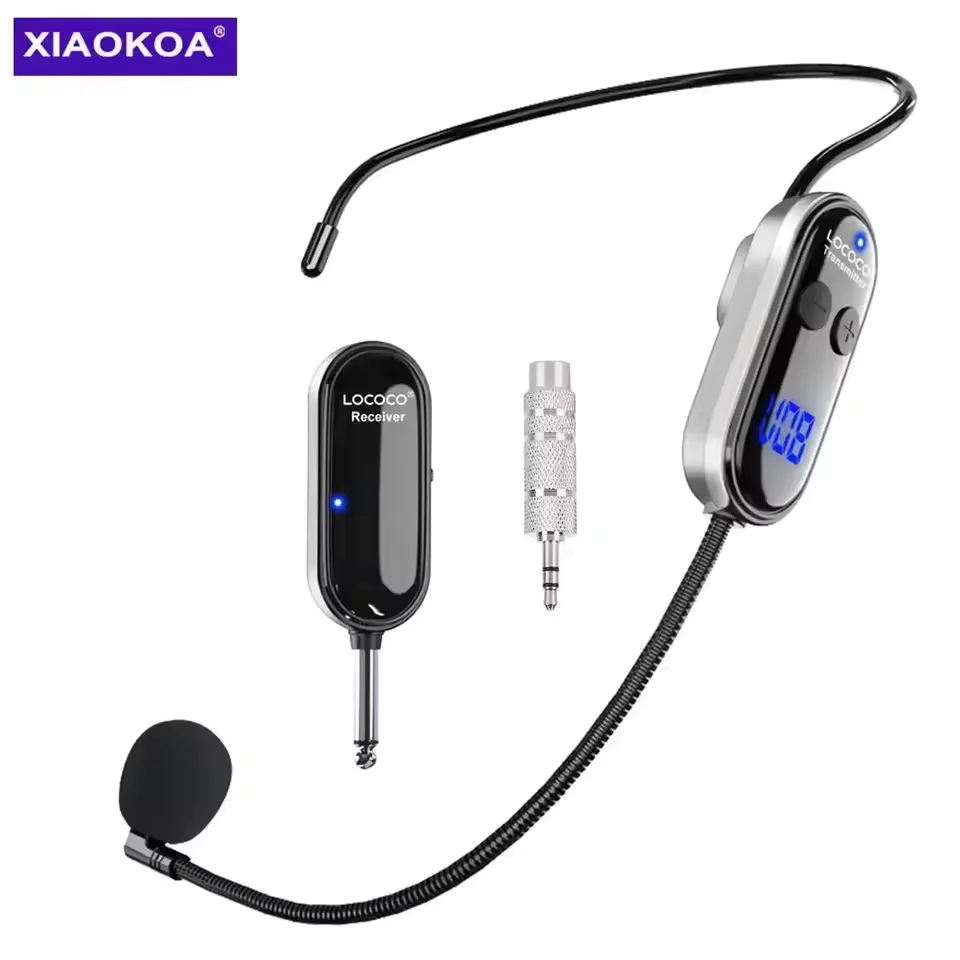 2.4G Wireless Microphone Headset Handheld 2 in 1 Mic Long Range Microphone System for Voice Amplifier Stage Speakers Teach Guide