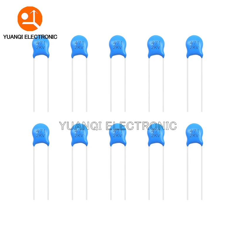 مكثف الجهد العالي من السيراميك ، 2000 فولت ، 18PF ، 22PF ، 47PF ، 82PF ، 100PF ، 101 ، 121 ، 151 ، 221 ، 331 ، 471 ، 681 ، 102 ، 152 ، 222 ، 332 ، ، 472, 103, 1000 قطعة