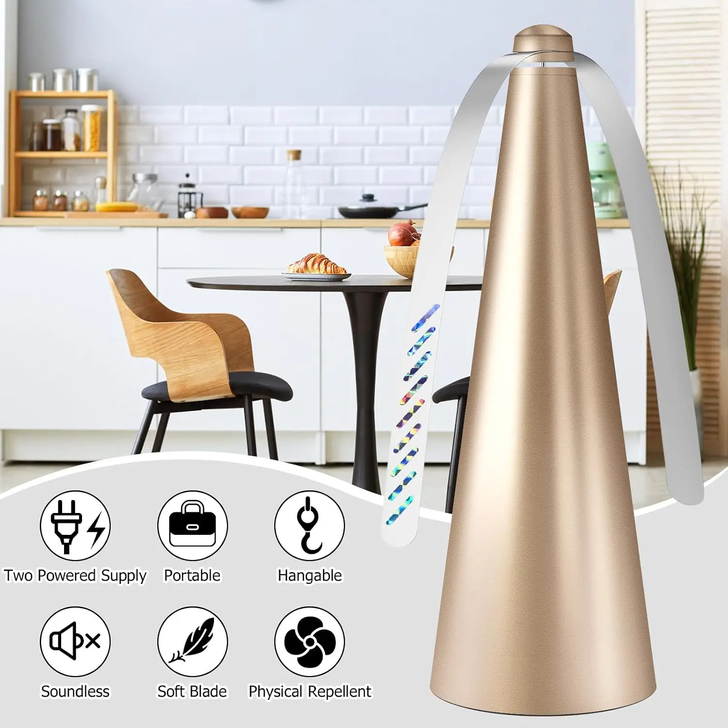 Food Protection Fly Fan Plastic Battery Powered, Portable, Fly Repellent, Indoor Outdoor Use All Season Neutral