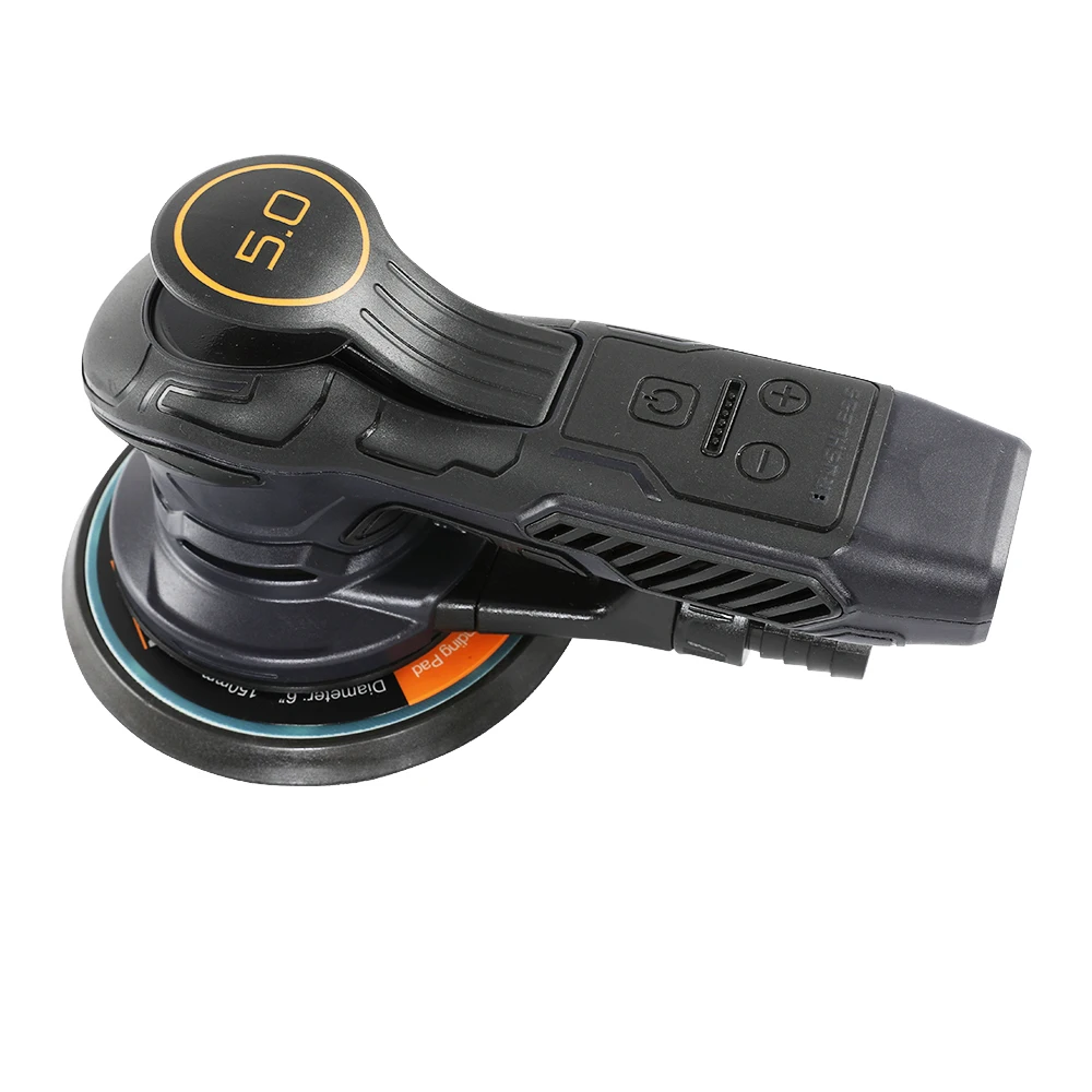 MAXXT 2024 New Design 350W Electric Random Orbital  Brushless Sander With Variable Speed  6inch 150mm Pad R7308 5.0MM