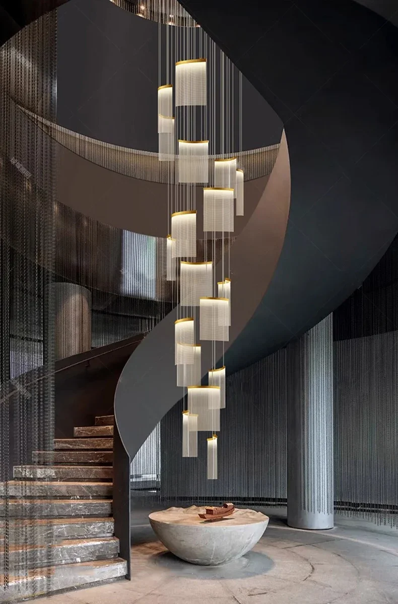 

Nordic Style Restaurant Decoration Chandelier Living Room Bedroom Ceiling Light Hanging Staircase Pendant Light Indoor Lighting