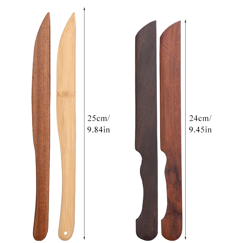 Bamboo Black Catalpa Mahogany with Paper Cutter Solid Wood Sanction Paper Knife, Origami Knife