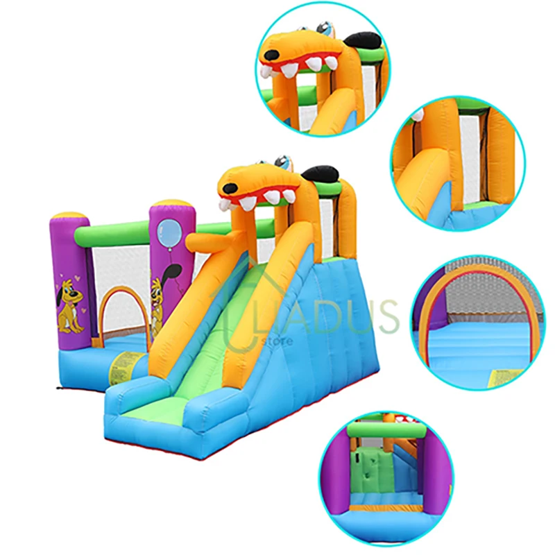 

Kids Inflatable Castle Bouncy Castle with Blower for Yard Outdoor Trampoline Slide Party Game Play House