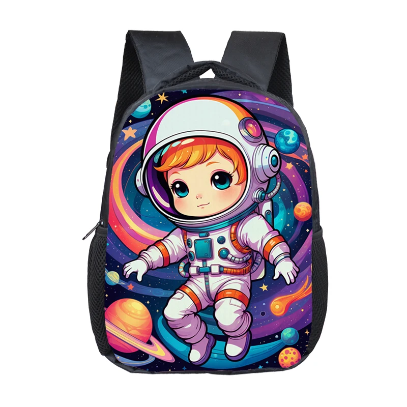 Cartoon Raum Astronaut Rucksack Jungen Mädchen Galaxie Kinder Schult aschen Baby Kleinkind Kindergarten Tasche Bücher tasche Mini Rucksäcke