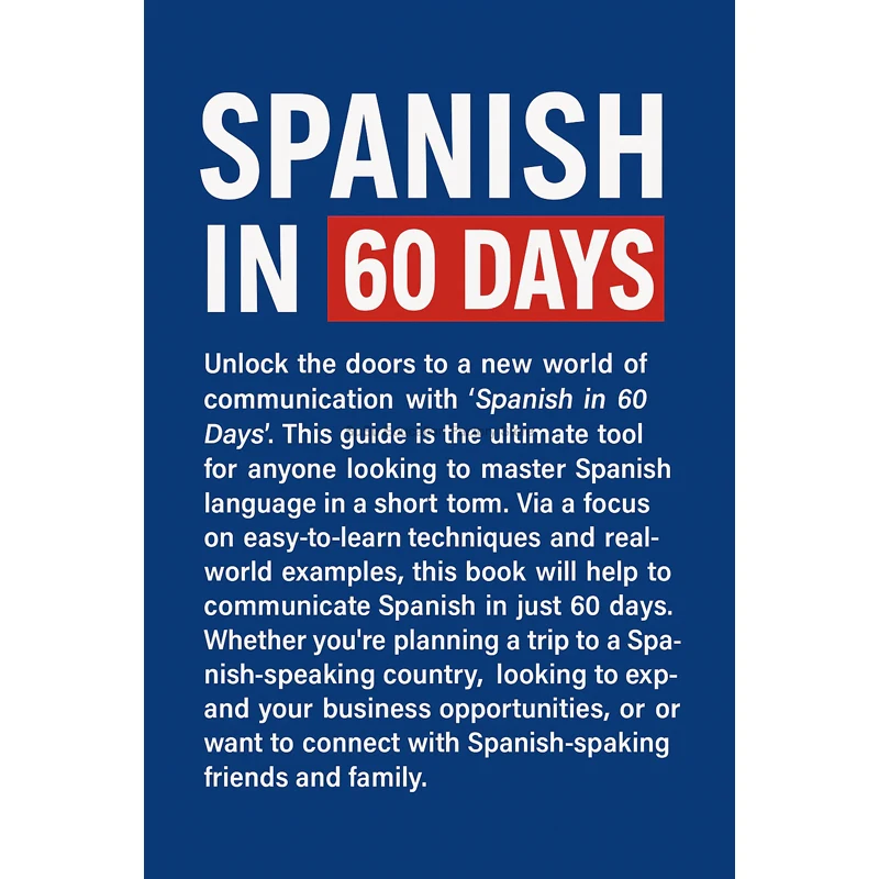 112 Pages Spanish in 60 Days Speak Just Like The Locals with Common Slang Words and Phrases Conversation Starters Languages Book