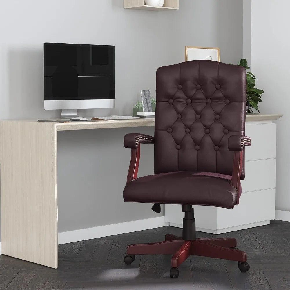 High Back Swivel Home Office Chair, Faux Leather, Pneumatic Seat Height Adjustment, Tilt Lock Mechanism