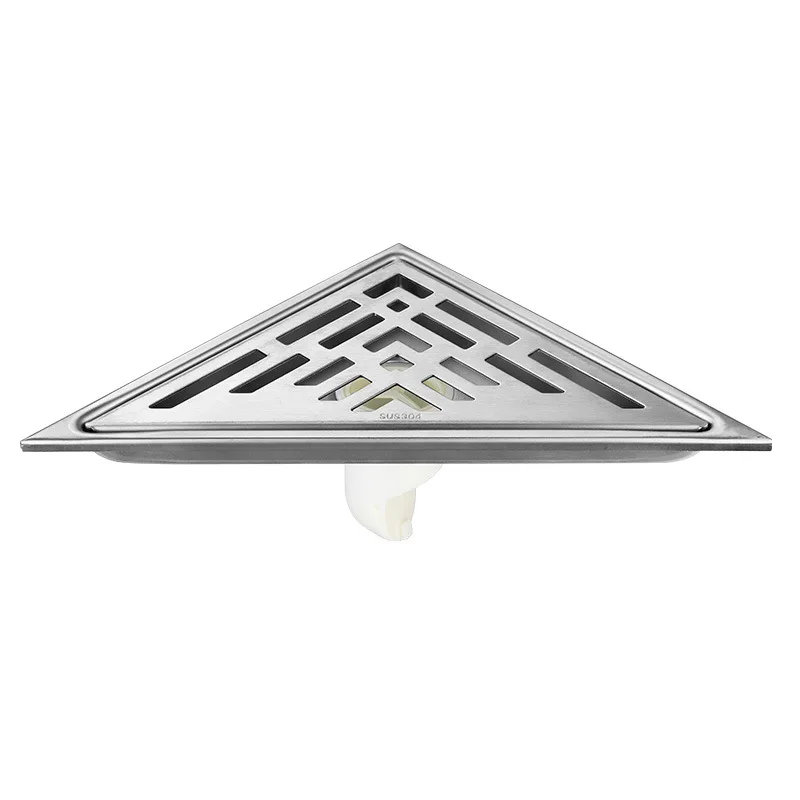 Bathroom Corner Floor Drain Stainless Steel 304 Triangular Deodorizing Filter Floor Drain Corner Drain