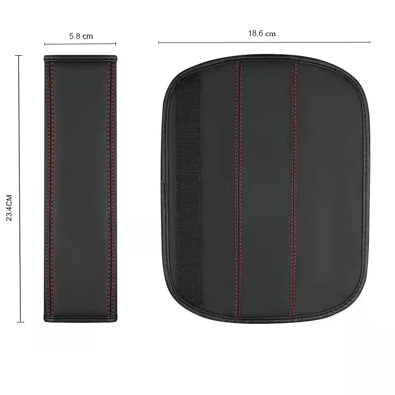 2Pcs Car Seat Belt Leather Safety Belt Shoulder Cover For Volkswagen VW Rline R Line Badge Golf POLO Car Accessories