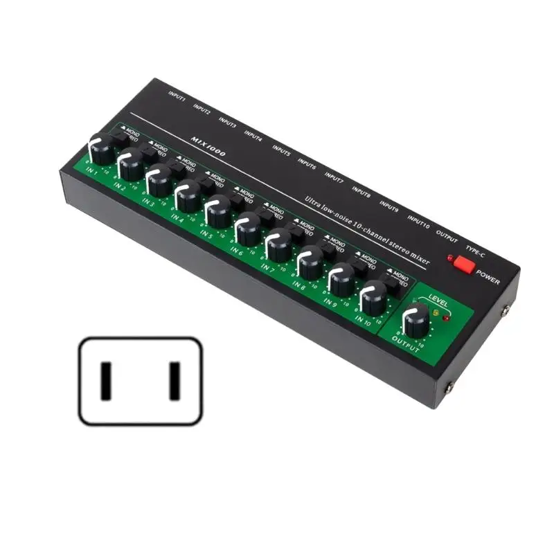 10 قنوات رقمية لوحدات التحكم في المزج، خلاط ستيريو مع ترددات