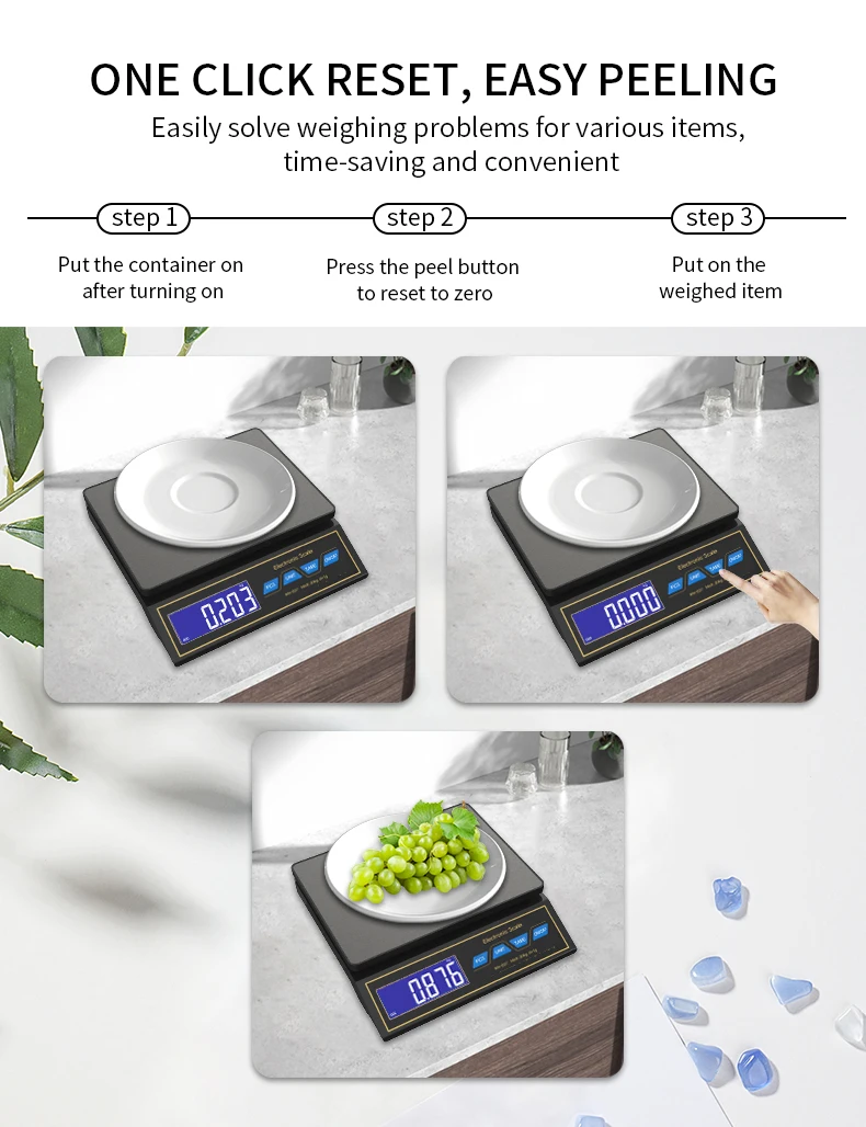 WH-B37C Präzisions-LCD-Digitalwaage 30kg/1g Wiederaufladbare Elektronische Haushaltswaage für Backen und Gesundes Kochen – Detail 6