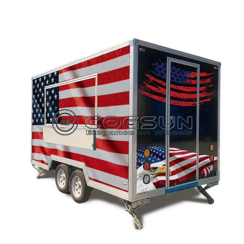 

Мобильный фургон-прицеп Cogsun Street для продажи фастфуда, мороженого и других продуктов, в продаже