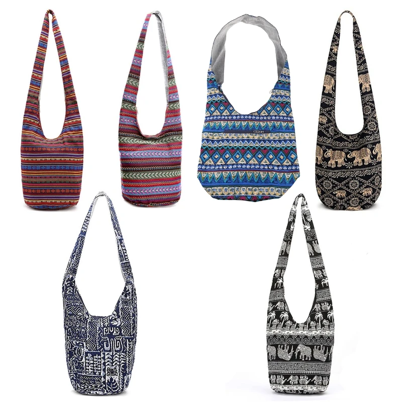 Women Hippie Shoulder Bags Fringe Large Purses Ethnic Tote Handbag Travel Bag