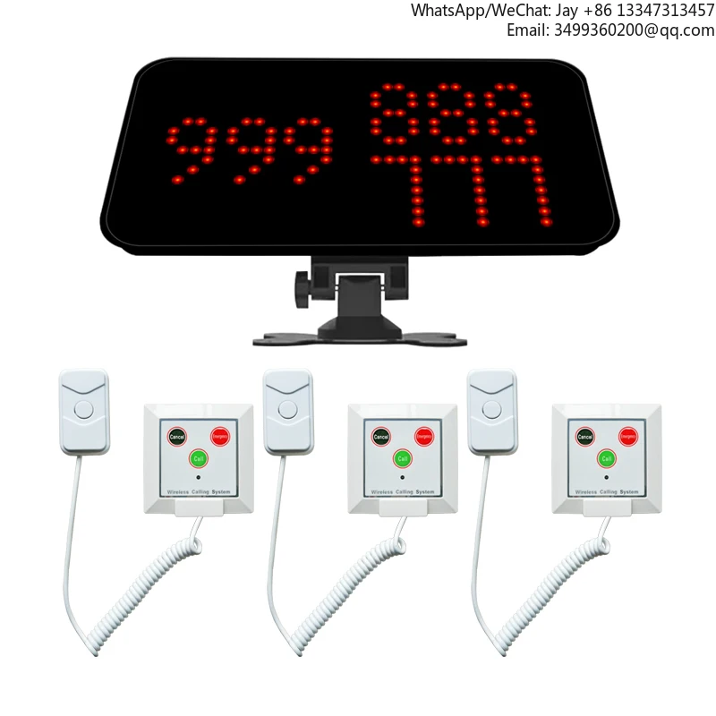 

Factory Wireless Nurse Pager System Emergency Alert Buzzer Service 1 Nurse Counter Display With 16 Bed Button For Home Clinic