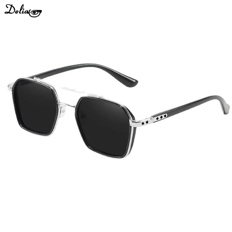 New Men's Outdoor UV-resistant Light-sensitive Color-changing Double-beam Sunglasses for Driving Men Sunglasses images - 6