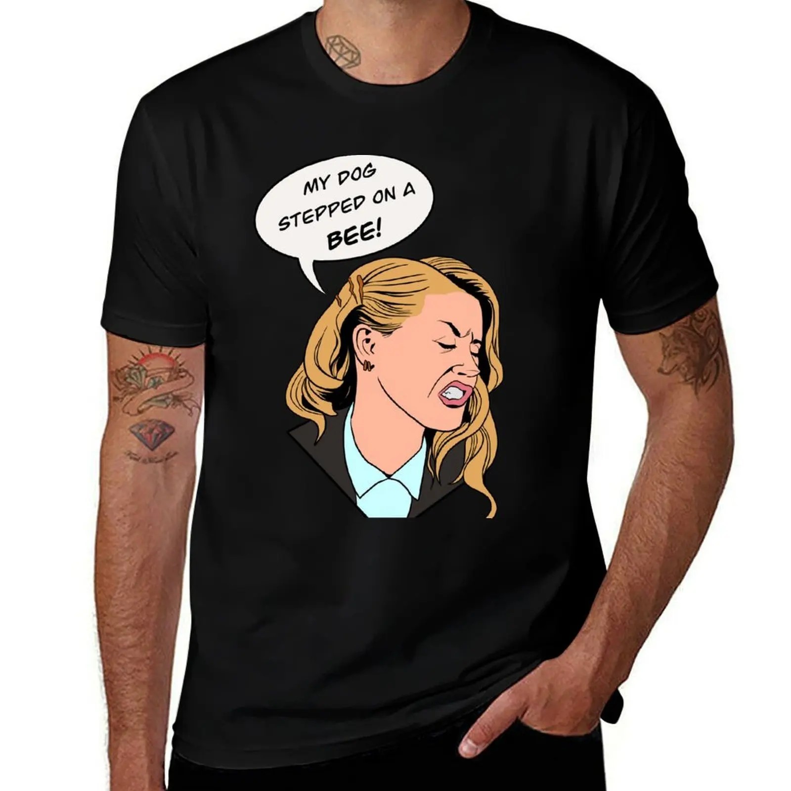 Amber Heard Bee Sting T-Shirt Moisture Wicking Athletic T-Shirt
