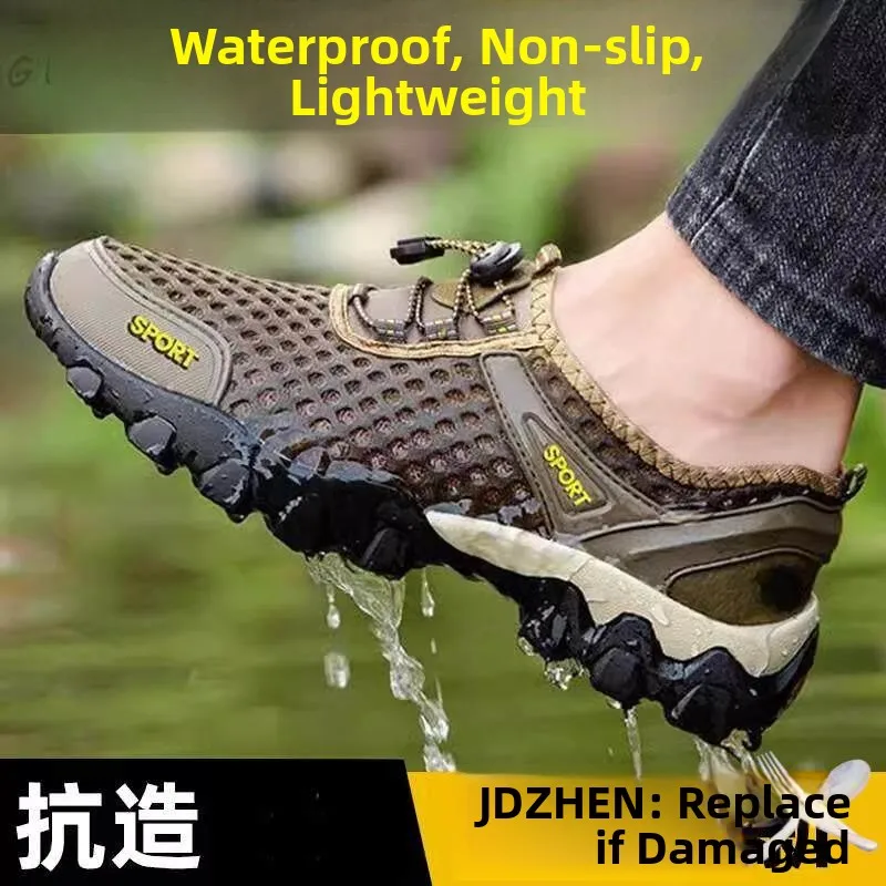 Men's Summer Sport Outdoor Sandals 2026 New Style Driver Work Casual Beach Shoes Water Shoes Breathable Hole Design
