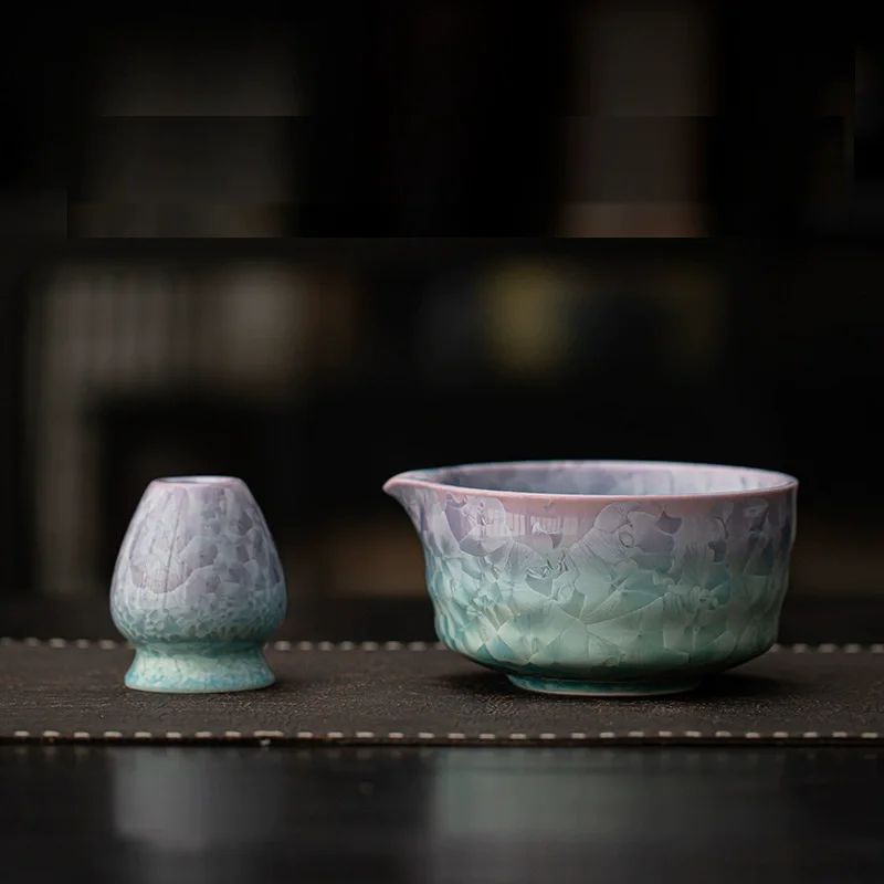 

2PCS 2026 New Crystalline Ice Flower Matcha Set, Ceramic Bowl And Whisk Gift Set, Tea Ceremony Beginner Set, Premium Tea Set