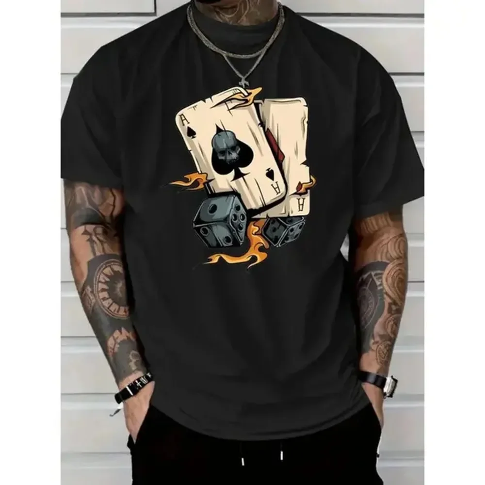 [100% Cotton] Men'S Casual Black T-Shirt, Complex Skull And Mechanical Design-Pure Cotton, Round Neck, Short Sleeve, Summer Fashion Pattern T-Shirt T-Shirt For Men And Women