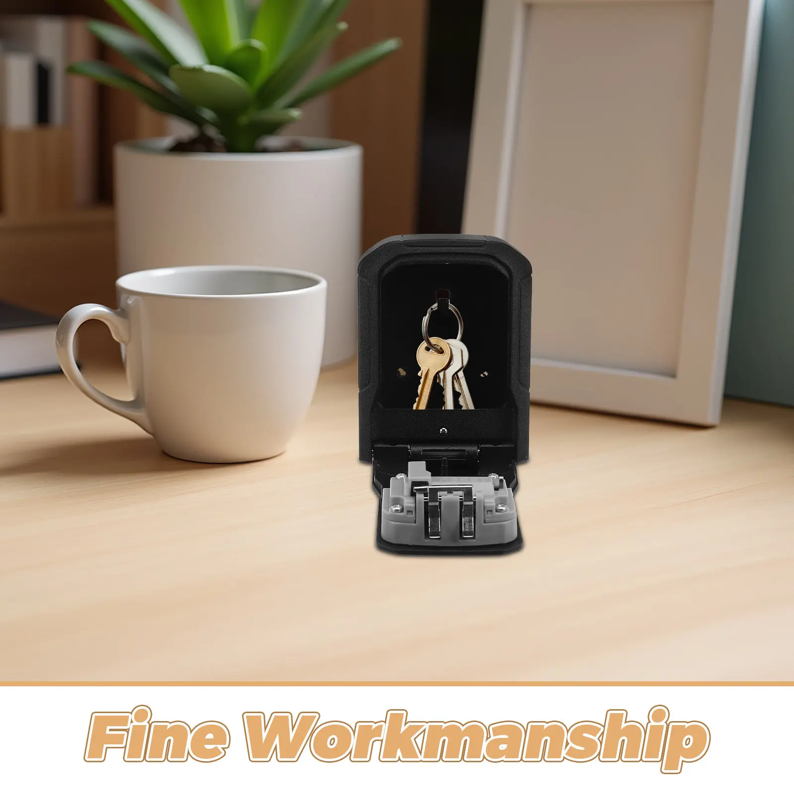 Portable Combination Lock Box Aluminum Alloy Weatherproof Key Lock Box with Code for Outside Indoor Use Hotel Security