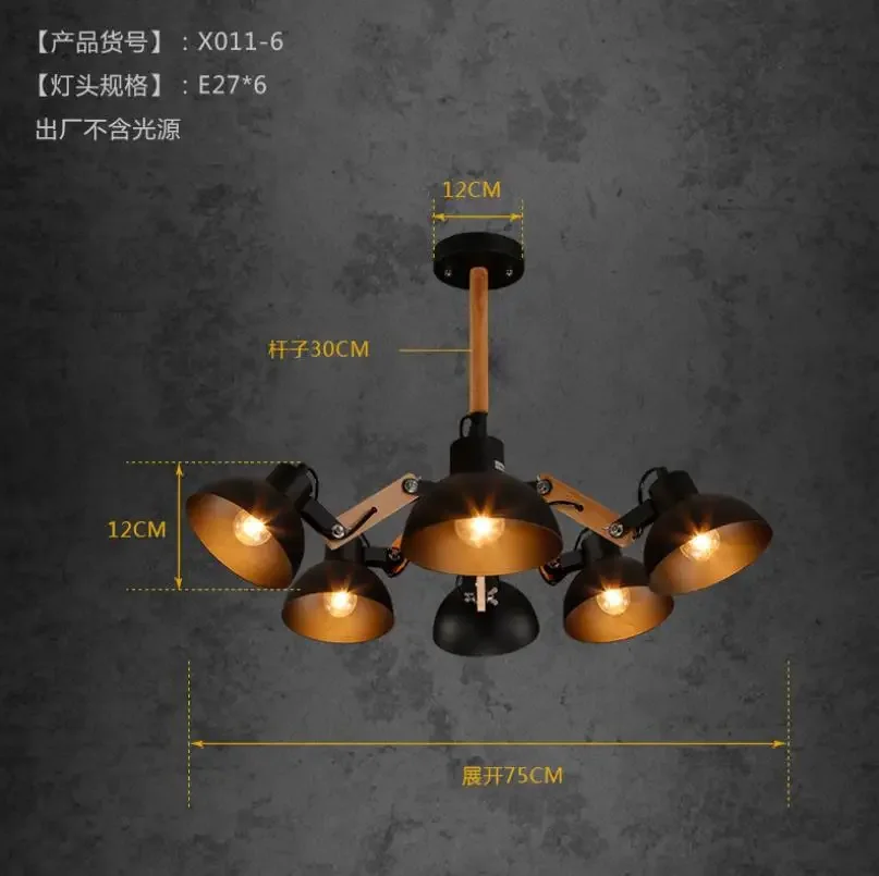 

Retro loft lampara de teto colgante vintage creative luminaria ceiling stretch lights for living room bar cofe lustres de sala