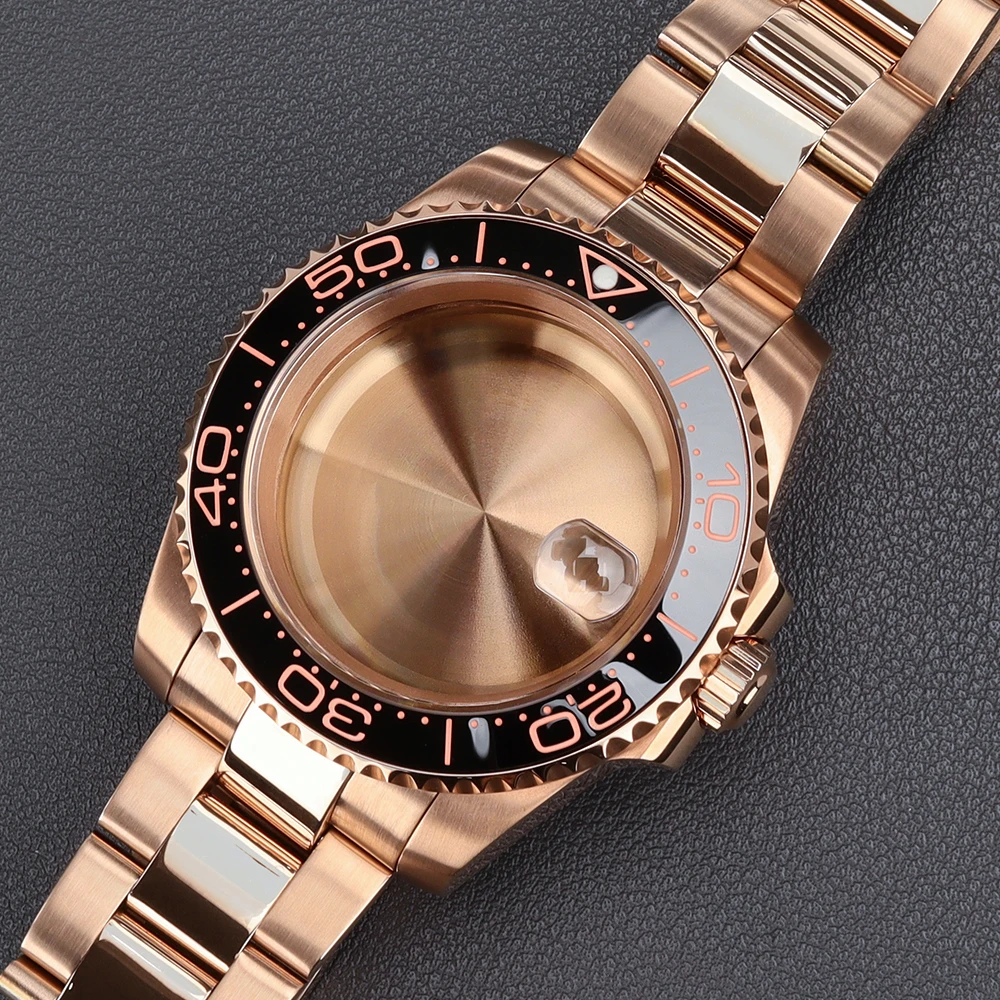 

40mm Lady's Watch Case bands With Sapphire Glass For SUB YACHT NH35 NH36 NH34 Miyota8215 Eta2824 Movt Water-Resistant 28.5mmDial