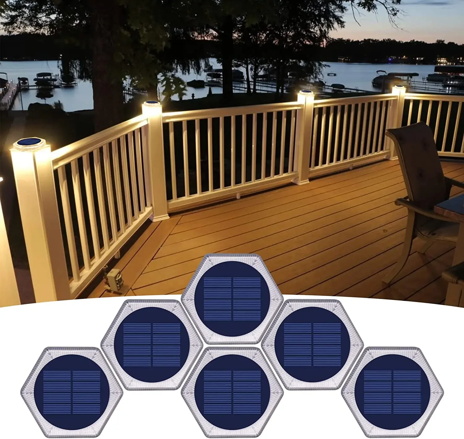 

Solar Deck Lights Outdoor LED Garden Step Lighting Waterproof for Stairs Patio Pathway Yard Fence Wall Lamp Christmas decoration