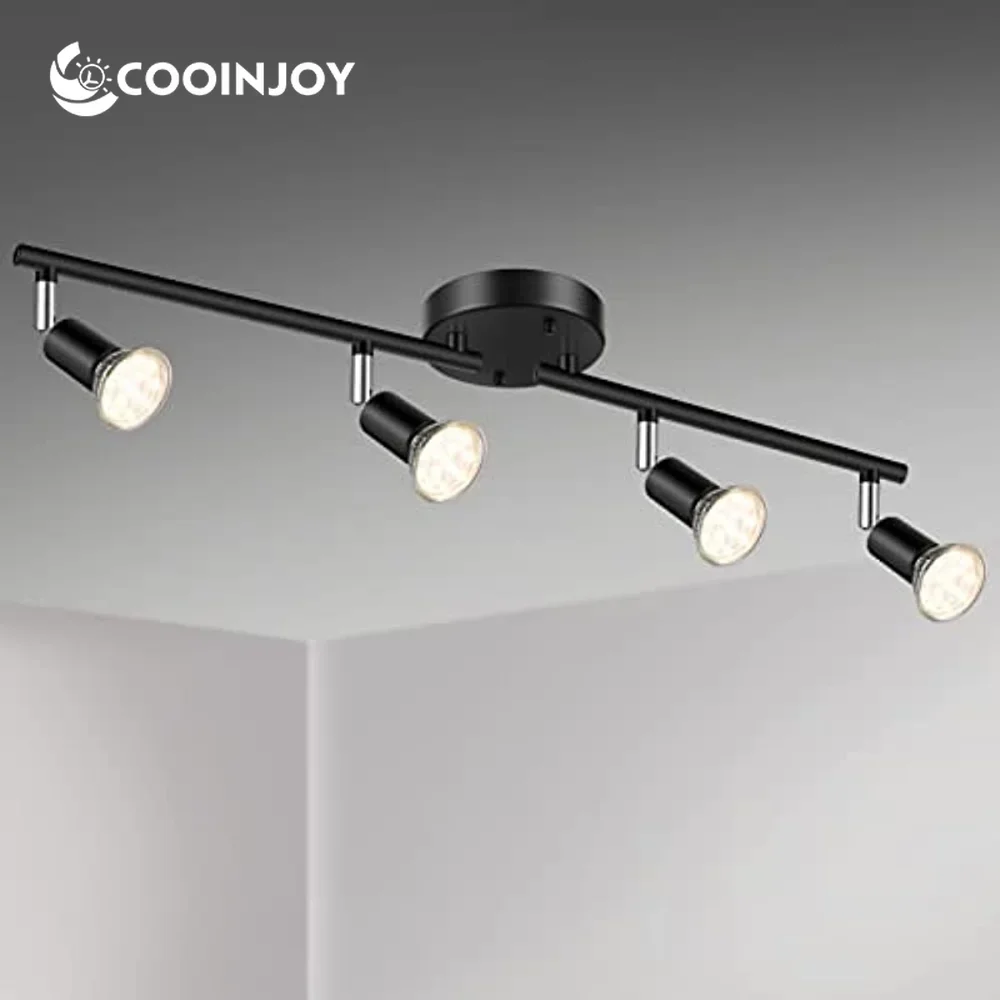 Luz LED de techo giratoria para sala de estar, focos de iluminación ajustables de 4 vías para Cocina