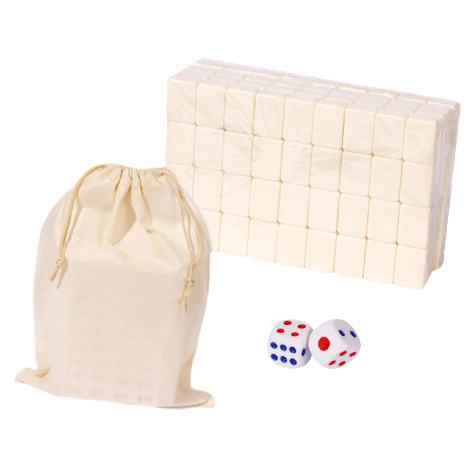 Travel Mahjong Set Chinese Mahjong Toy Set with 144 Tiles Indoor Entertainment Accessories Dice Portable Strategy Table Game