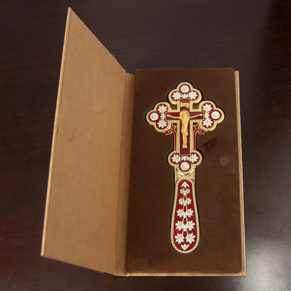 Cruz ortodoxa, cruz de pared ortodoxa rusa, decoración de cruz de Jesús, iglesias cruzadas de Jesús de mano, funerales de bodas, caja de regalo de 6,7 pulgadas x 3 pulgadas