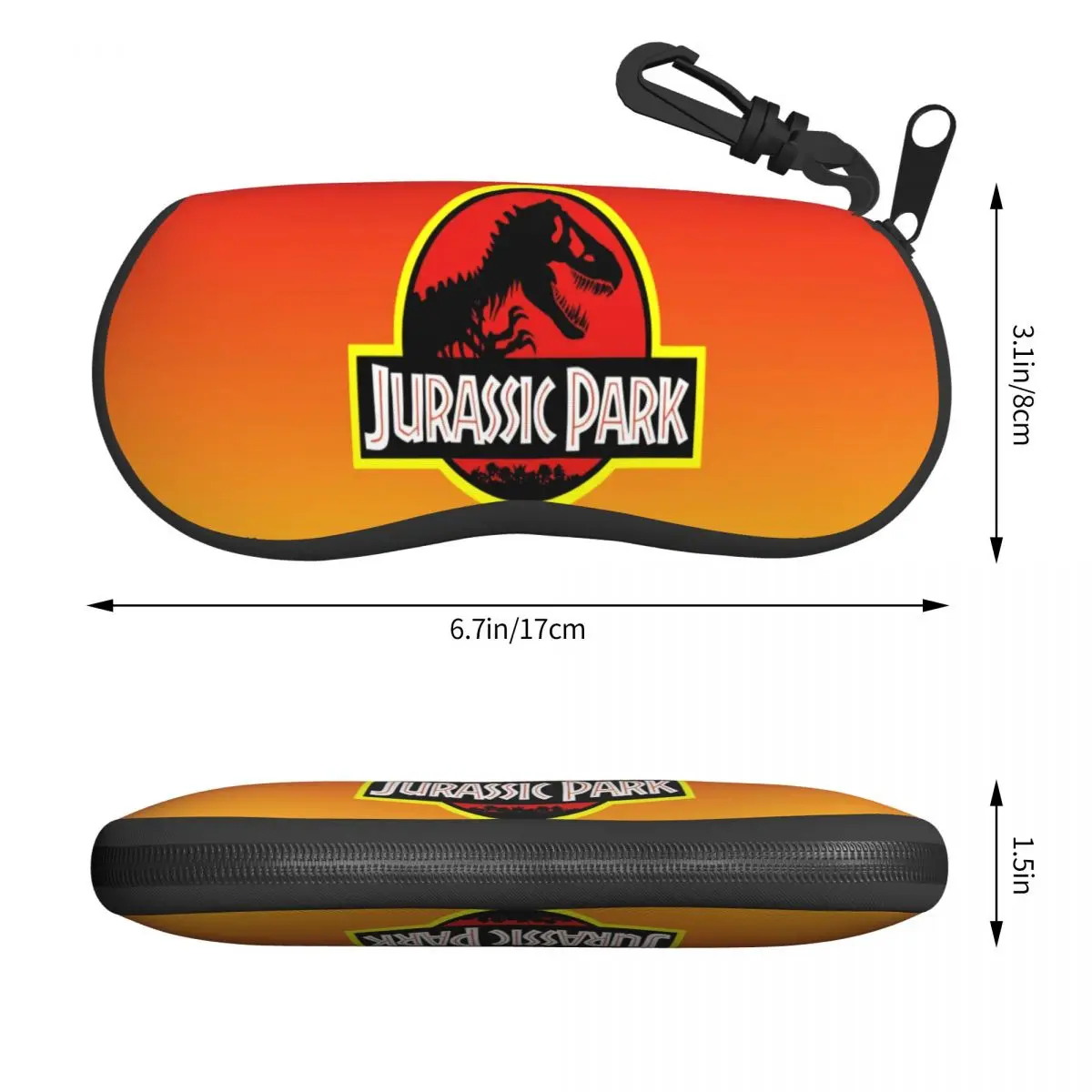 Custom Jurassic Park Logo In Yellow Orange Glasses Case Fashion Ancient Animal Shell Eyeglasses Case Sunglasses Box