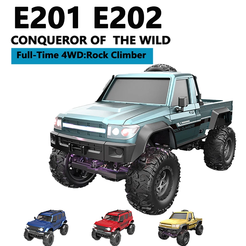 

E201E202 4WD Off-Road RC Car With LED Lights 1/20 Full Scale Crawler Car High-Speed ​​Off-Road Toy For Kids And Boys Gift