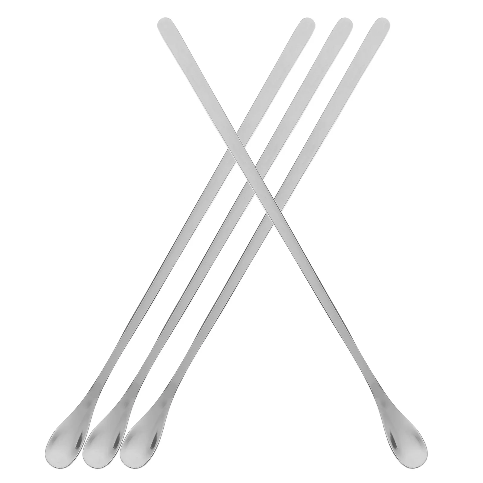 

1Set Stainless Steel Ice Mixing Spoons Long Handle Coffee Dessert Spoons Thick Polished Spoon for Cold Drinks Tea Stirring