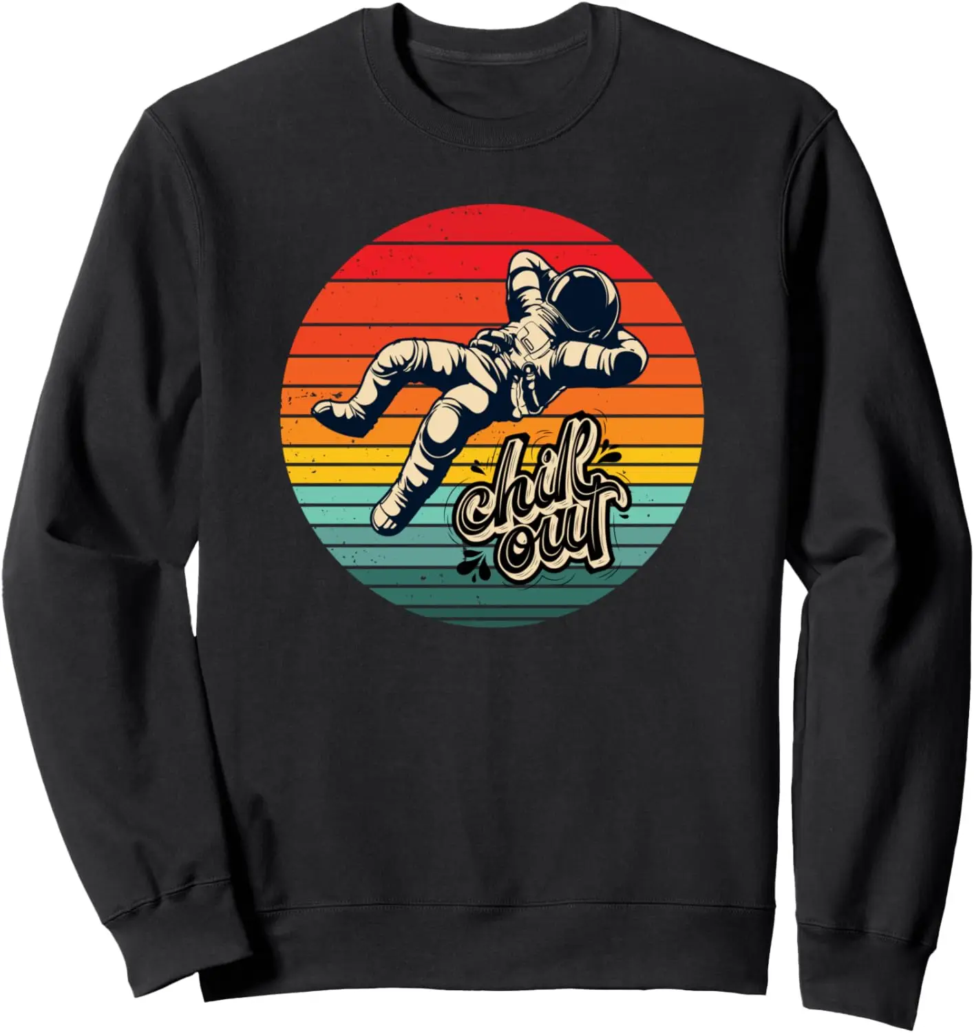 Astronaut Retro Sunset Background Chill Out Sweatshirt