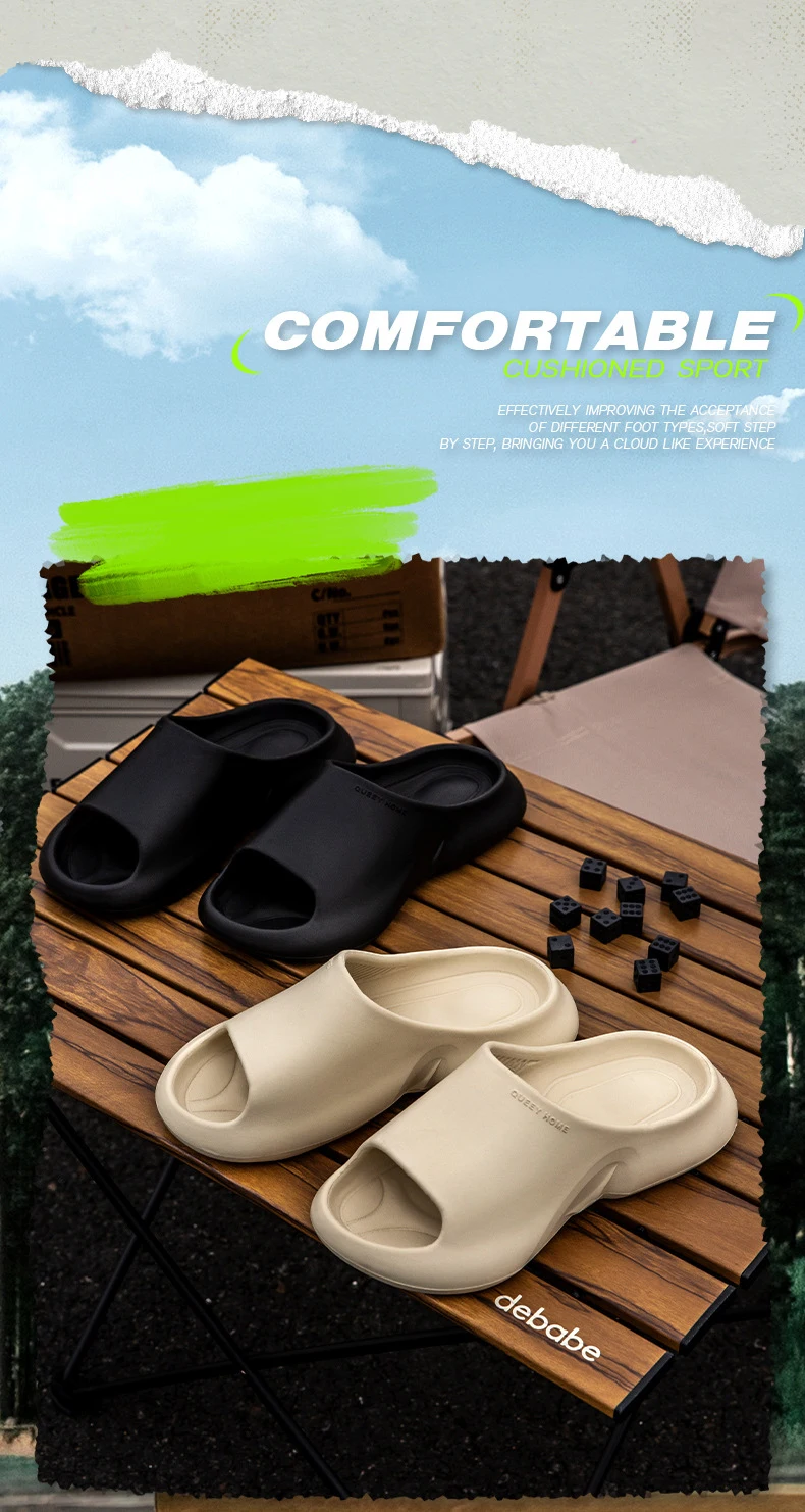 Hochwertige EVA Weiche Dicksohlige Hausschuhe für Damen Sommer Mode Haus-Sandalen Herren Strandschuhe Bequeme Slip-On Schuhe – Detail 3