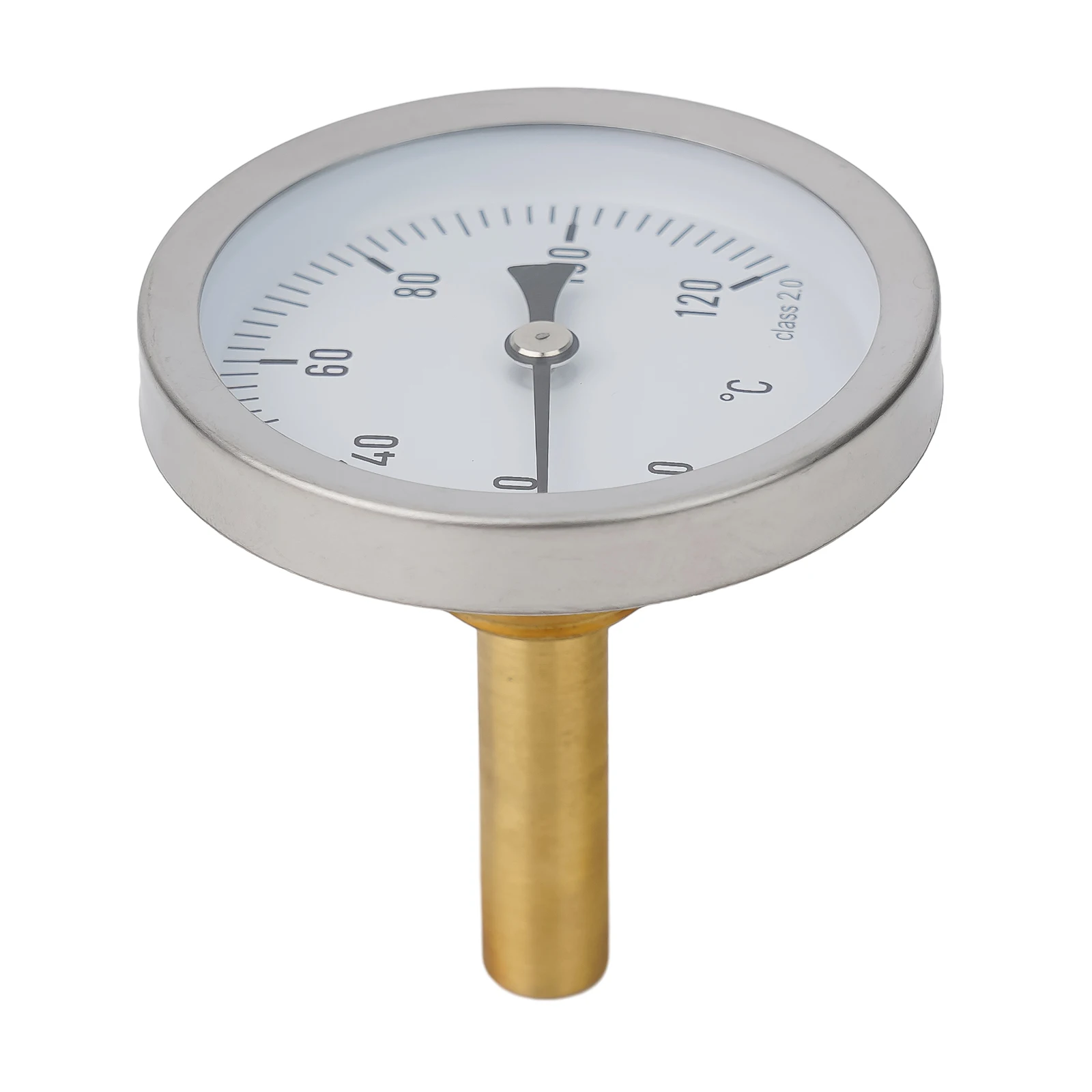 63mm Bimetal Thermometer With Copper Water Temperature Gauge 120°C 1/2