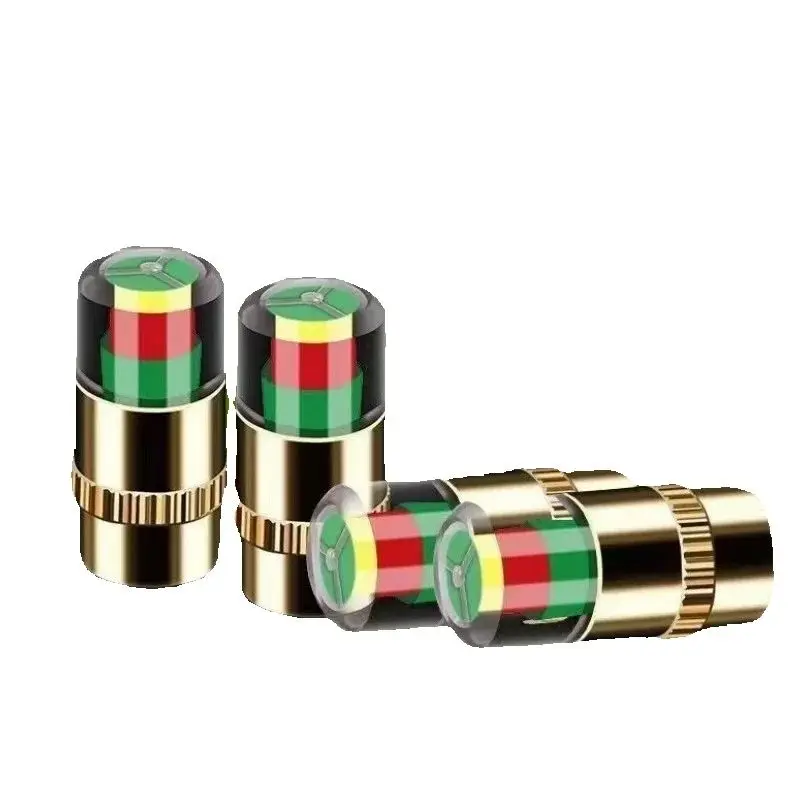 

4 pcs Tire monitoring cap pressure measuring Valve core monitor Safety