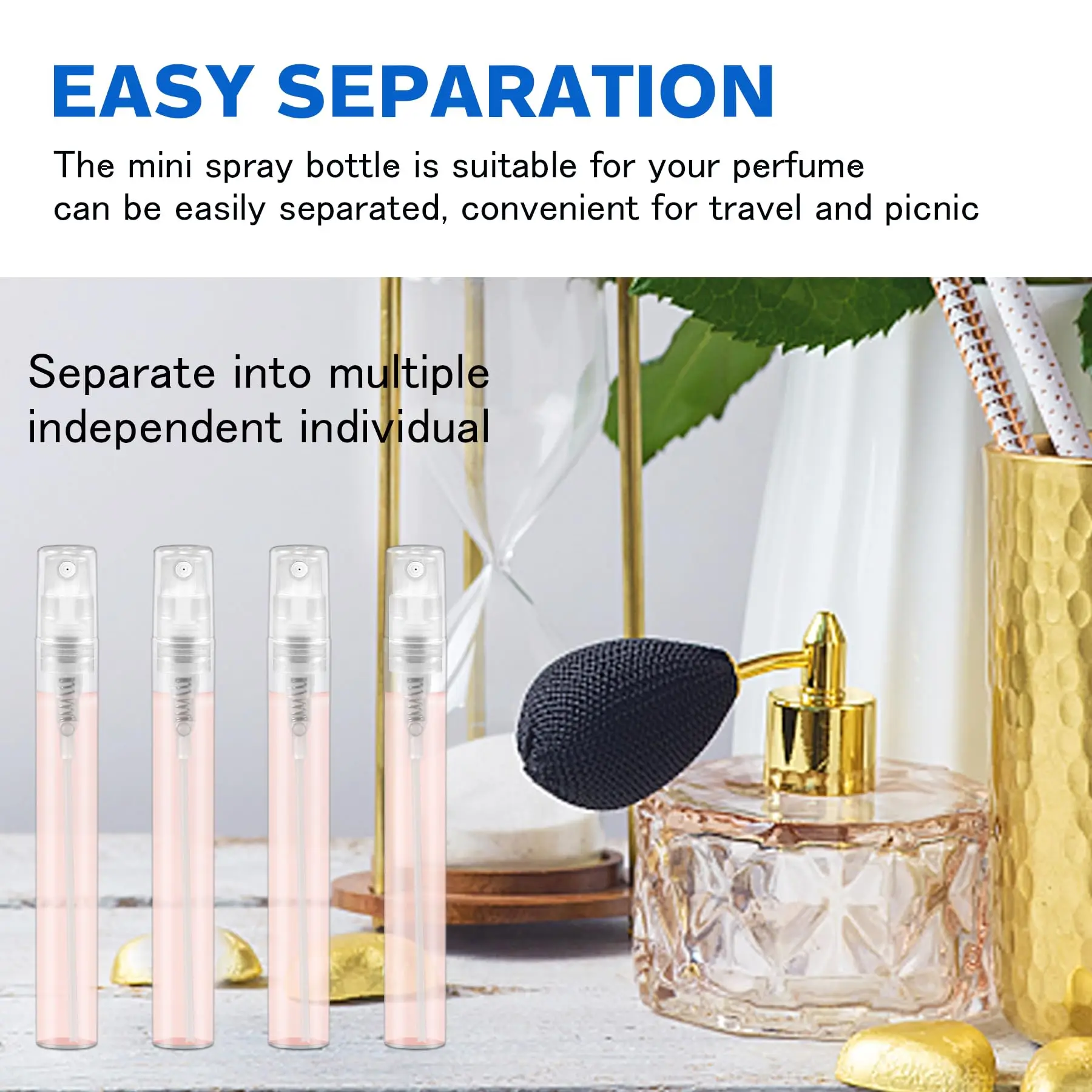 60 pcs mini spray bottles, transparent plastic empty sample containers, suitable for filling, applicable for cleaning, travel.