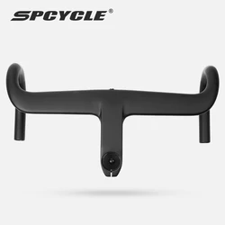 Spcycle T1000 Carbon Road Integrated Handlebar OD2 28.6/31.8mm Handlebars For Road Racing Bicycles Handle Bar Bicycle Parts