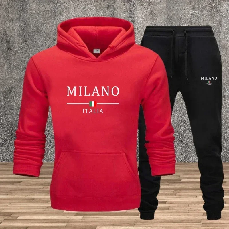 The 2025 Autumn New Men's and Women's Fashion Casual Sportswear, Outdoor Fitness Jogging Hoodie, Hoodie + Long Pants Set